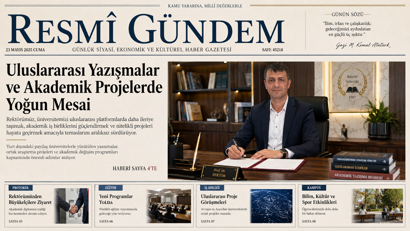 Prof. Dr. Bilal Semih Bozdemir - Resmî Gündem: Uluslararası Yazışmalar ve Akademik Projelerde Yoğun Mesai