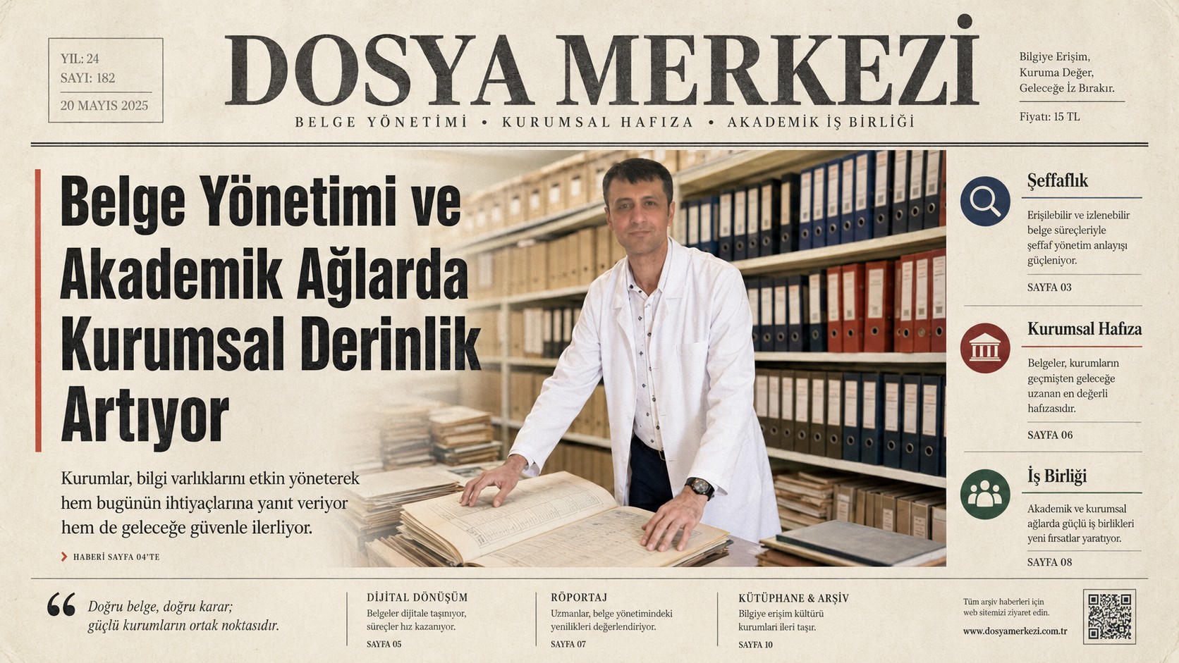 Prof. Dr. Bilal Semih Bozdemir - Dosya Merkezi: Belge Yönetimi ve Akademik Ağlarda Kurumsal Derinlik Artıyor